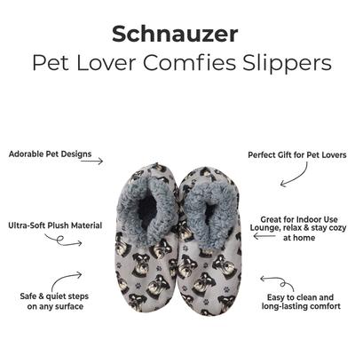 Show full view: E&S PETS Schnauzer Slippers, Grey, one size slide 2 of 4