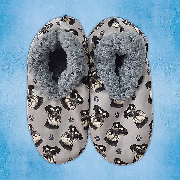 Show full view: E&S PETS Schnauzer Slippers, Grey, one size slide 3 of 4
