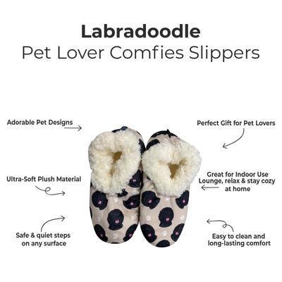 Show full view: E&S PETS Labradoodle Slippers, Cream, one size slide 2 of 5
