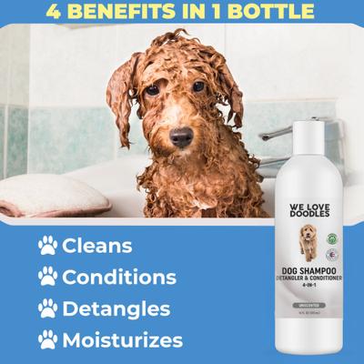 Show full view: We Love Doodles 4-in-1 Dog Shampoo, Unscented, 16-fl oz bottle slide 5 of 12