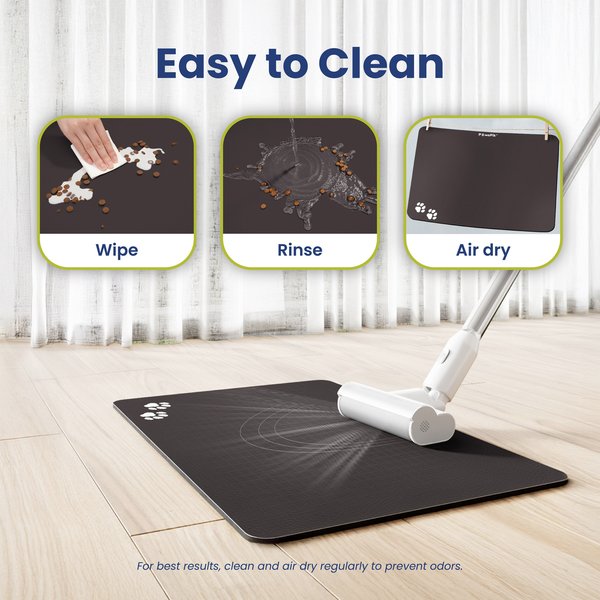 PawsPik Fast Absorbing Cat & Dog Food Mat, Black