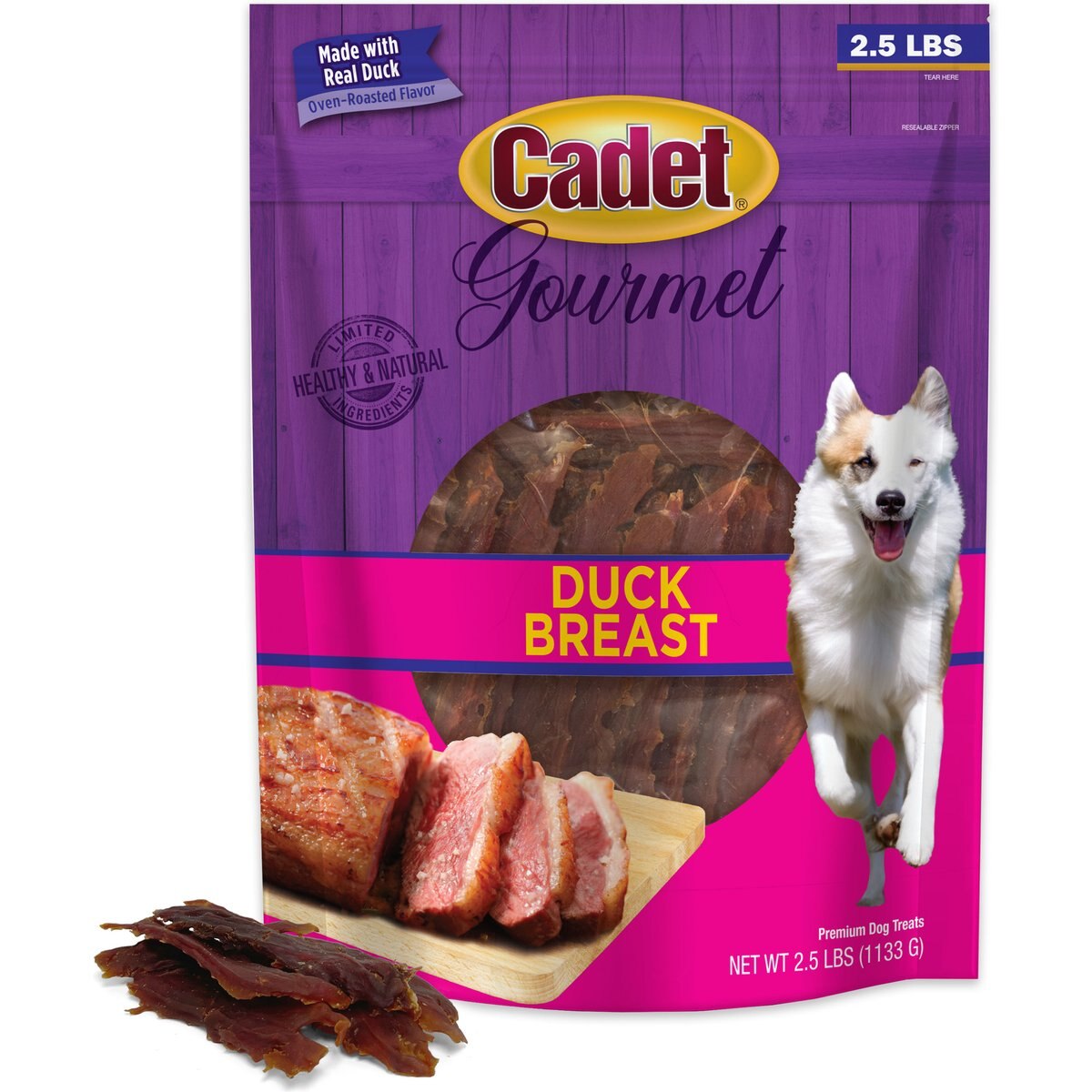 Cadet Gourmet Duck Breast Jerky Treats Duck Flavor Dog Treats, 40-oz pouch