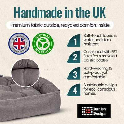 Show full view: DANISH DESIGN Anti-Bacterial Snuggle Dog & Cat Bed, Grey, Small slide 4 of 7