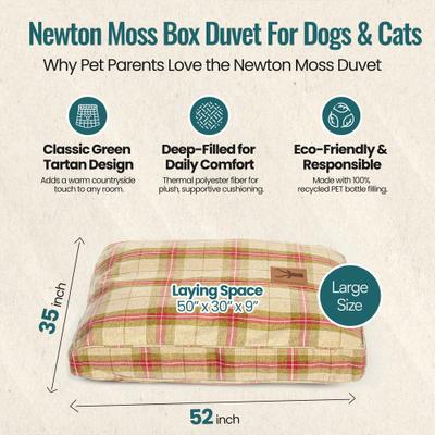 Show full view: DANISH DESIGN Newton Moss Box Duvet Dog & Cat Bed, Moss, Large slide 3 of 8