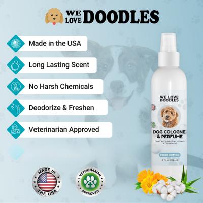 Show full view: We Love Doodles Dog Cologne Spray, Fresh Cotton Scent, 8-fl oz bottle slide 2 of 7