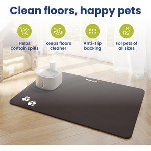 PawsPik Fast Absorbing Cat & Dog Food Mat, Black, Large