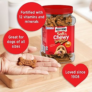 Milk-Bone Soft & Chewy Chicken Recipe Dog Treats, 25-oz tub