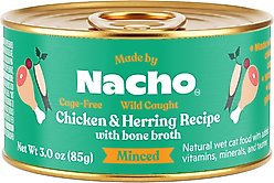Made by Nacho Wild-Caught Chicken & Herring Recipe with Bone Broth Minced Wet Cat Food, 3-oz can, case of 6