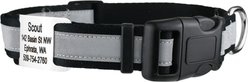 GoTags Reflective Adjustable Personalized Nameplate Dog Collar, Black, Large: 18 to 26-in neck, 1-in wide