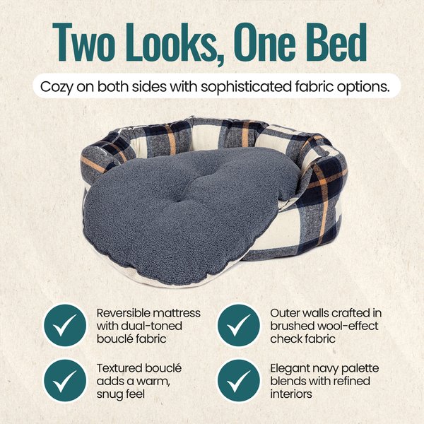 Show full view: DANISH DESIGN Bowmore Navy Deluxe Slumber Dog & Cat Bed, Navy, Medium slide 3 of 7