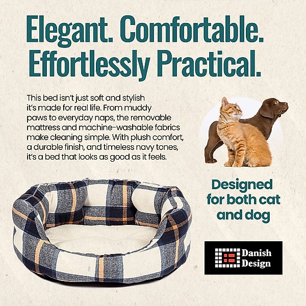 Show full view: DANISH DESIGN Bowmore Navy Deluxe Slumber Dog & Cat Bed, Navy, Medium slide 5 of 7
