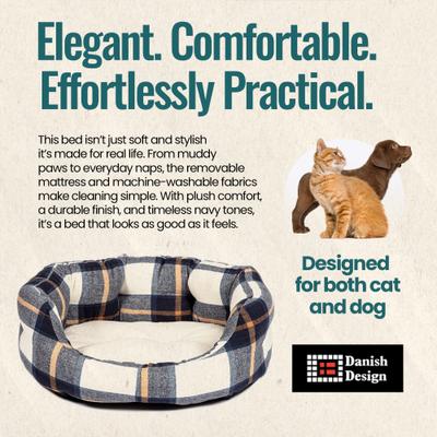 Show full view: DANISH DESIGN Bowmore Navy Deluxe Slumber Dog & Cat Bed, Navy, Small slide 5 of 7