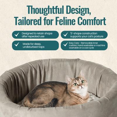 Show full view: DANISH DESIGN Hypo-Allergenic Arctic Cat Bed, Grey, Small slide 5 of 7