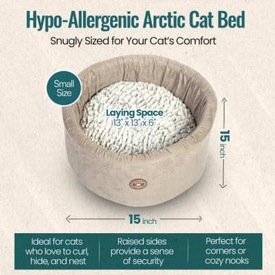 Show full view: DANISH DESIGN Hypo-Allergenic Arctic Cat Bed, Grey, Small slide 2 of 7