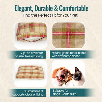 Show full view: DANISH DESIGN Newton Moss Box Duvet Dog & Cat Bed, Moss, Medium slide 3 of 7