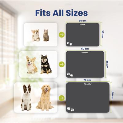 Show full view: PawsPik Fast Absorbing Cat & Dog Food Mat, Black, Medium slide 9 of 11