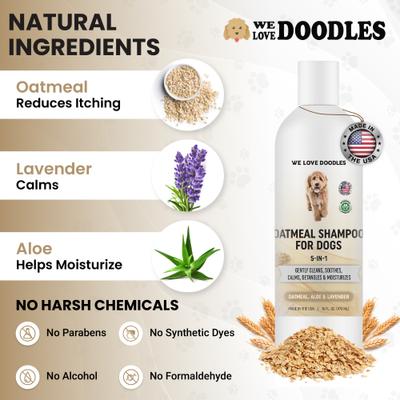 Show full view: We Love Doodles 5-in-1 Premium Oatmeal Dog Shampoo, 16-fl oz bottle slide 5 of 9