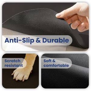 PawsPik Fast Absorbing Cat & Dog Food Mat, Black, Large
