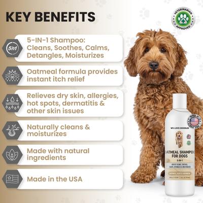 Show full view: We Love Doodles 5-in-1 Premium Oatmeal Dog Shampoo, 16-fl oz bottle slide 3 of 9