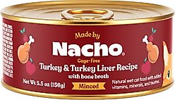 Made by Nacho Turkey & Turkey Liver Recipe Grain-Free Minced Wet Cat Food, 5.5-oz can, case of 6
