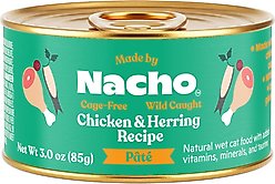 Made by Nacho WIld-Caught Chicken & Herring Recipe Grain-Free Pate Wet Cat Food, 3-oz can, case of 6