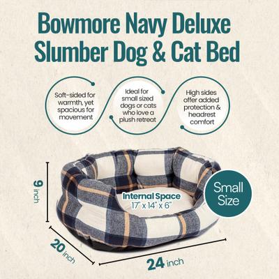 Show full view: DANISH DESIGN Bowmore Navy Deluxe Slumber Dog & Cat Bed, Navy, Small slide 2 of 7