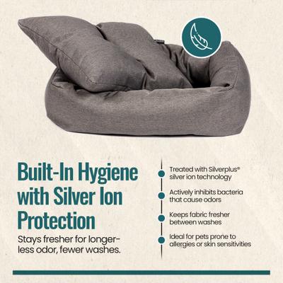 Show full view: DANISH DESIGN Anti-Bacterial Snuggle Dog & Cat Bed, Grey, Small slide 3 of 7
