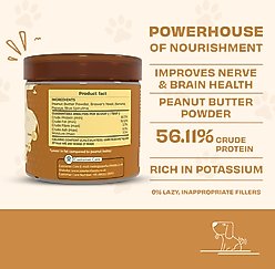 Pawfect Nutterly Vital All Natural Grain-Free Peanut Butter Powder with Brewer's Yeast Dog Food Topper, 8.81-oz jar slide 2 of 7