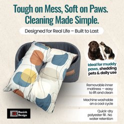 DANISH DESIGN Hypo-Allergenic Colour Block Steel Lux Slumber Dog & Cat Bed, Steel, Small slide 2 of 6