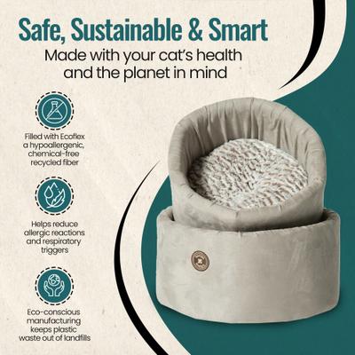 Show full view: DANISH DESIGN Hypo-Allergenic Arctic Cat Bed, Grey, Small slide 3 of 7