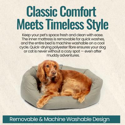 Show full view: DANISH DESIGN Vintage Dogstooth Deluxe Slumber Dog & Cat Bed, Grey, Large slide 5 of 7