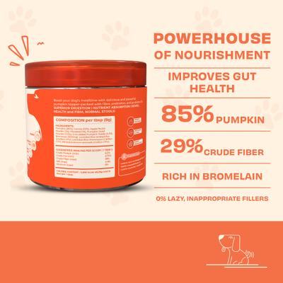 Show full view: Pawfect Pumpkin Purge All Natural Grain-Free Dog Food topper, 8.81-oz jar slide 3 of 9