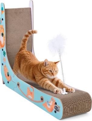 Show full view: Coziwow L-Shaped Cat Scratcher Toy, Blue slide 9 of 10