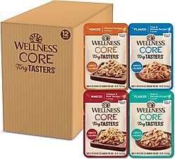Wellness CORE Tiny Tasters Adult Seafood & Poultry Variety Pack Grain-Free Wet Cat Food, 1.75-oz pouch, 12 count