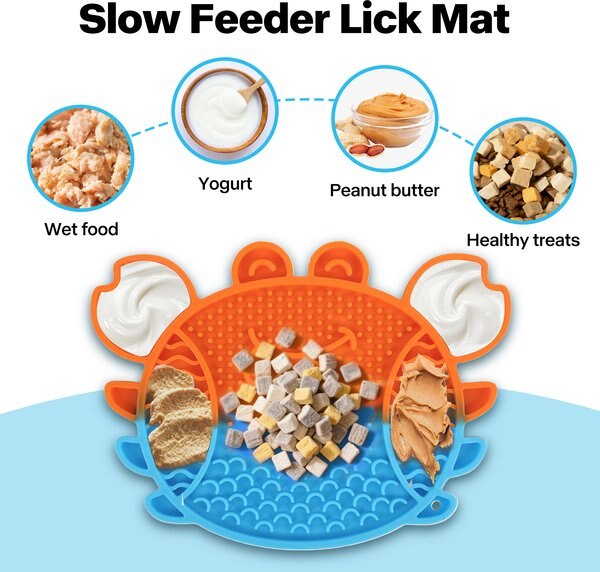 allforpaws Chillout Lick'A'Crab Cat Toy, Orange/Blue