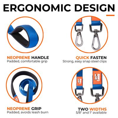 Show full view: Canny Standard Dog Leash for use with Canny Collar, Red, 0.5-in wide slide 3 of 7