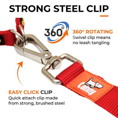 Show full view: Canny Standard Dog Leash for use with Canny Collar, Red, 0.5-in wide slide 4 of 7