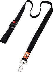 Canny Connect Dog Leash with Lockable Fixed Point Buckle, Black, 1-in wide
