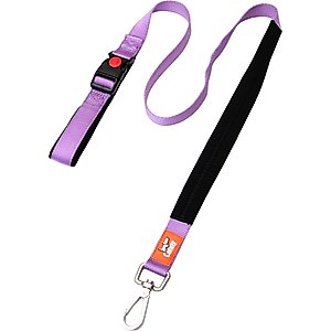 Canny Connect Dog Leash with Lockable Fixed Point Buckle, Purple, 1-in wide