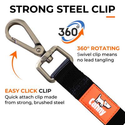 Show full view: Canny Recall Extra Long Dog Training Leash, Black, 1/2-in wide, 15-ft long slide 6 of 8