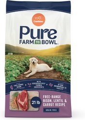 CANIDAE Pure Farm to Bowl Free-Range Bison, Lentil & Carrot Recipe Dry Dog Food, 21-lb bag