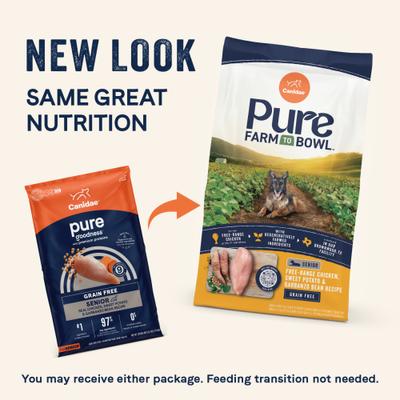Show full view: CANIDAE Grain-Free PURE Senior Limited Ingredient Chicken, Sweet Potato & Garbanzo Bean Recipe Dry Dog Food, 12-lb bag slide 3 of 11