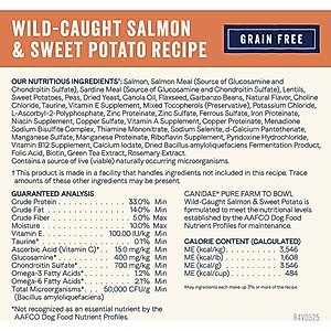 Canidae Pure Farm to Bowl Wild-Caught Salmon & Sweet Potato Recipe Dry Dog Food, 22-lb bag