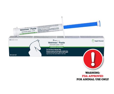 Show full view: VetOne Vetrimec Ivermectin Paste for Horses, 1.87%, 6.08gm slide 1 of 2