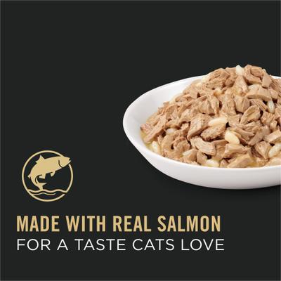 Show full view: Purina Pro Plan Adult Salmon & Rice Entree in Sauce Canned Cat Food, 3-oz, case of 24 slide 4 of 12