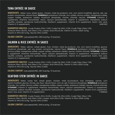 Show full view: Purina Pro Plan Seafood Favorites Variety Pack Canned Wet Cat Food, 3-oz, case of 24 slide 7 of 13