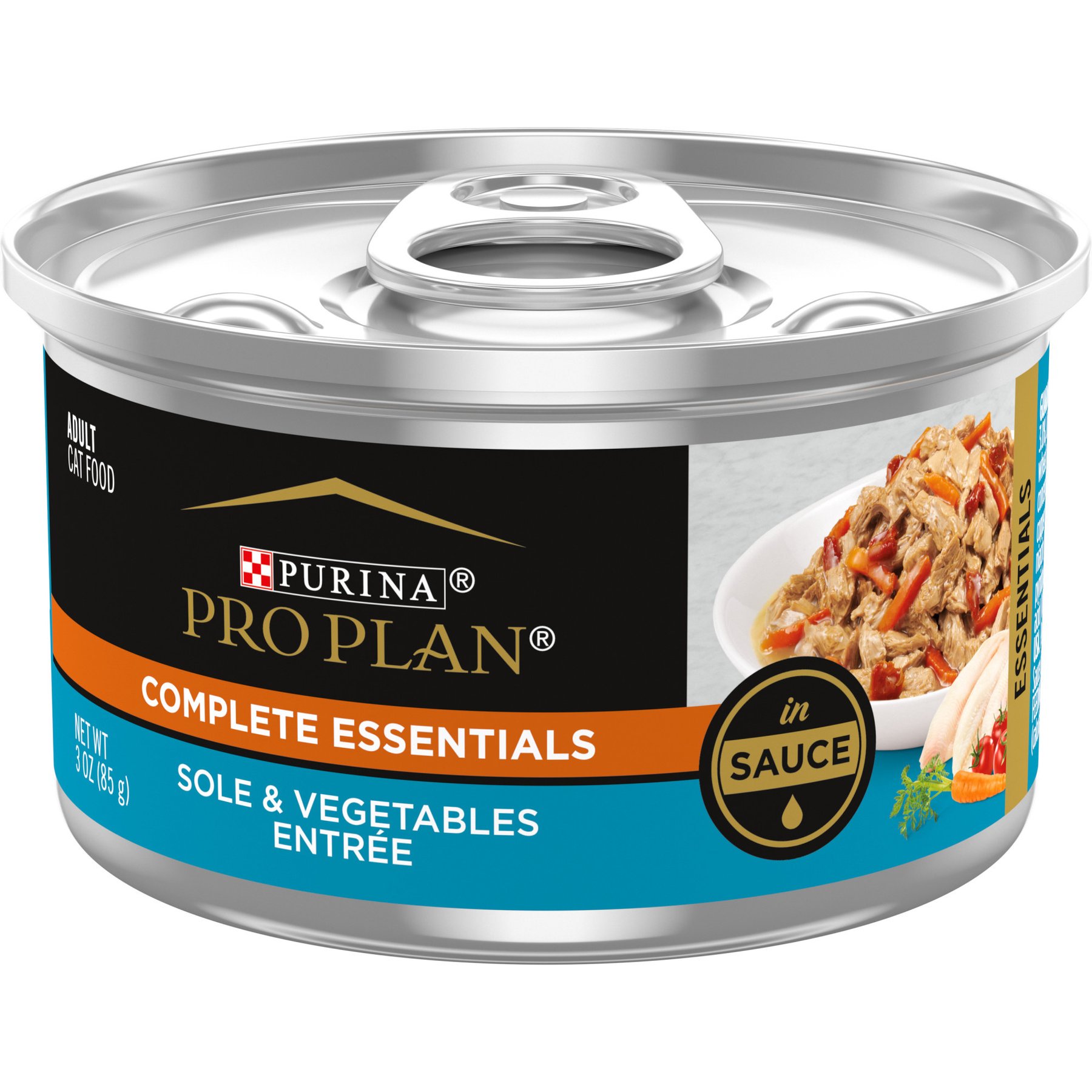 Purina Pro Plan Sole & Vegetable in Sauce Canned Cat Food, 3-oz, 24 ct