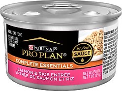 Purina Pro Plan Adult Salmon & Rice Entree in Sauce Canned Cat Food, 3-oz, case of 24