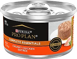 Purina Pro Plan Complete Essentials Classic Chunky Chicken Entree Adult Wet Cat Food, 3-oz can, case of 24