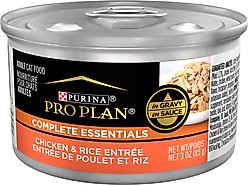 Purina Pro Plan Adult Chicken & Rice Entree in Gravy Canned Cat Food, 3-oz, case of 24